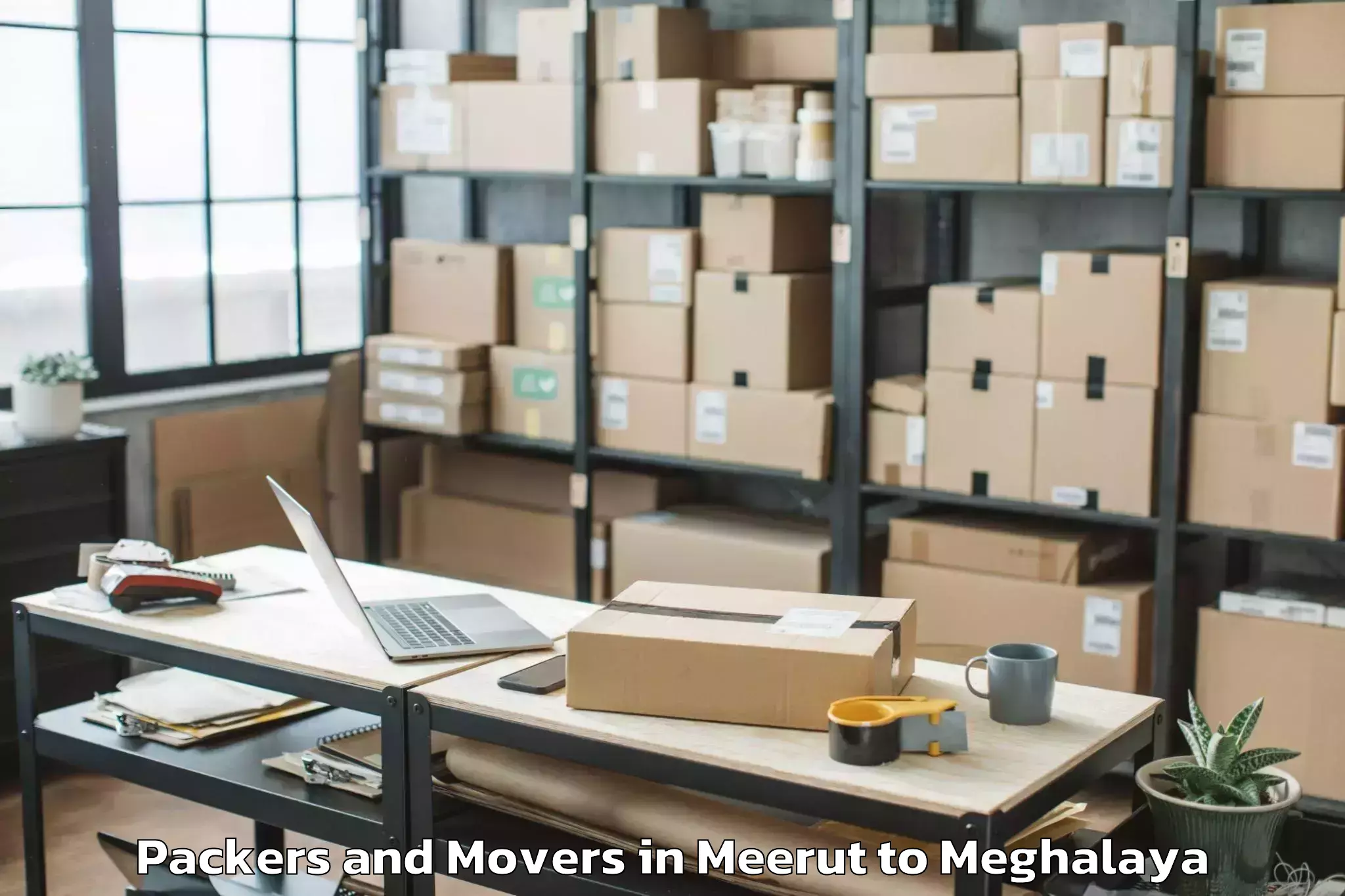 Professional Meerut to Mawphlang Packers And Movers